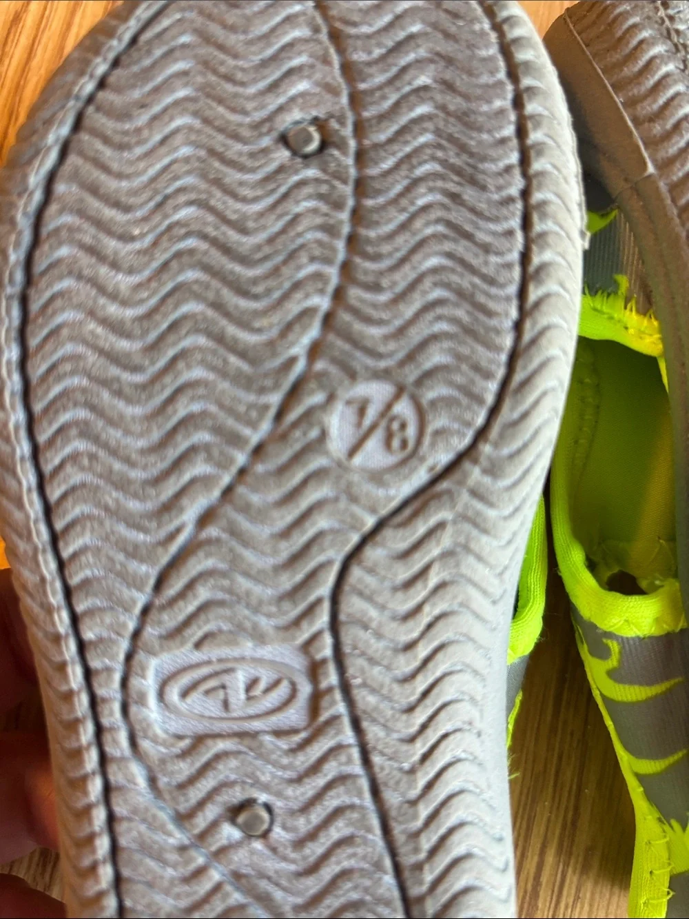 Kids Neon Green Dinosaur Water Shoes - Gray